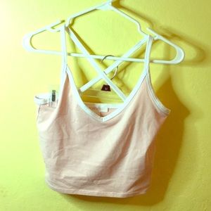Peach crop tank top